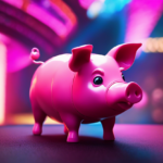 A vibrant image showcasing a modern pink pig animation trend, bursting with playful energy
